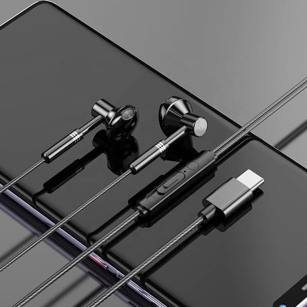 USB-C In-Ear Hodetelefoner med Ledning DAC Svart