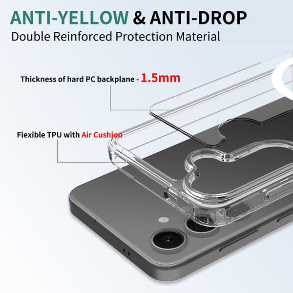 Galaxy Z Fold 6 Magnetisk Mobildeksel Magsafe Kompatibelt Gjennomsiktig