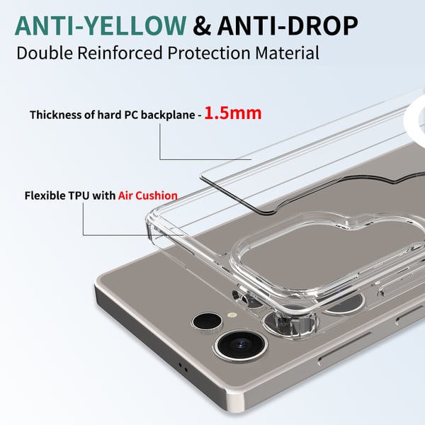 Galaxy S25 Ultra Magnetisk Mobilcover Magsafe Kompatibel Gennemsigtig