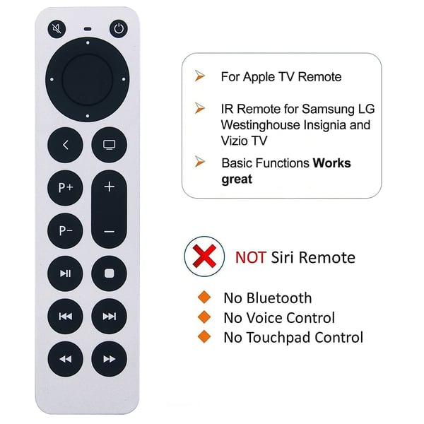 Apple TV 4K Kompatibel Fjärrkontroll