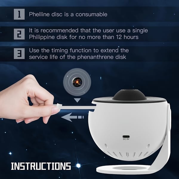 Stjärnprojektor med Planetarium LED Galaxy Lampa