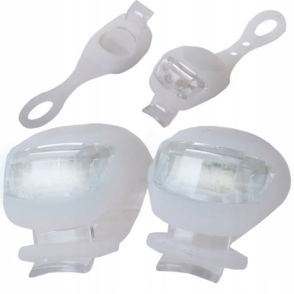 2 stk LED sykkellykter med batteri hvit