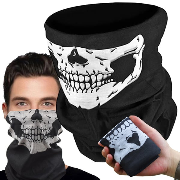 Multifunktionell Balaclava & Ansiktsscarf med Dödskalle-motiv