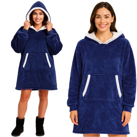 Oversize Hoodie Blanket Mörkblå