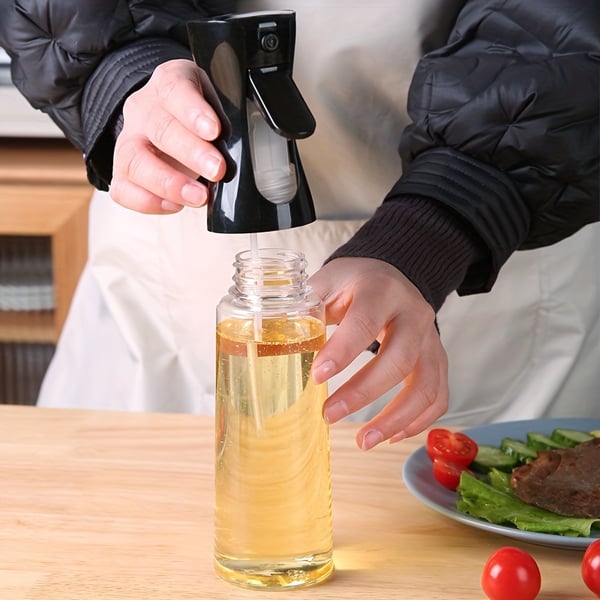 Olieflaske med Sprayfunktion i Glas 200ml Sort