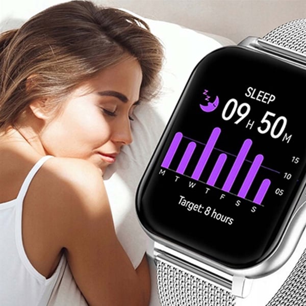 FitPro Smartklokke med 2 stk Armbånd | Måler Puls, Blodtrykk, Søvn og Bevegelse Sølv