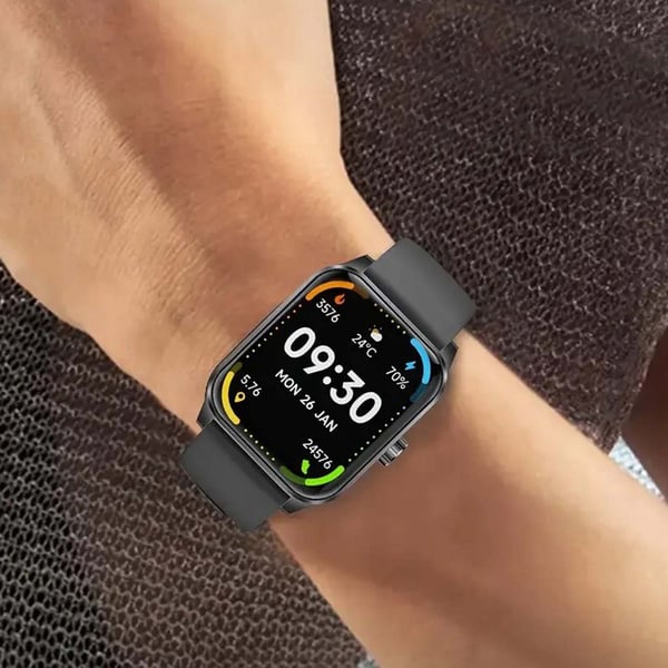 FitPro Bluetooth-älykello kahdella rannekkeella | Pulssi, Verenpaine, Uni ja Liike Musta