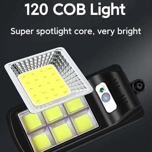 LED Strålkastare 90W med Solcell, Rörelsevakt och Skymningssensor IP67