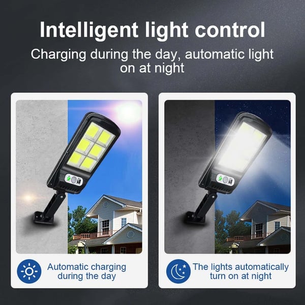 LED Strålkastare 90W med Solcell, Rörelsevakt och Skymningssensor IP67