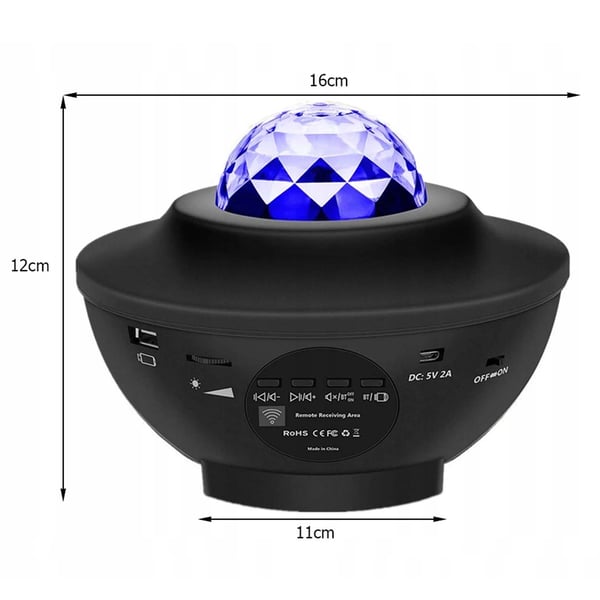 RGB Tähtiprojektori LED Yövalo Bluetooth-kaiuttimella ja kaukosäätimellä