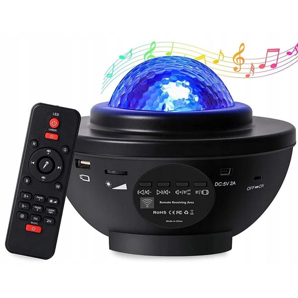 RGB Tähtiprojektori LED Yövalo Bluetooth-kaiuttimella ja kaukosäätimellä