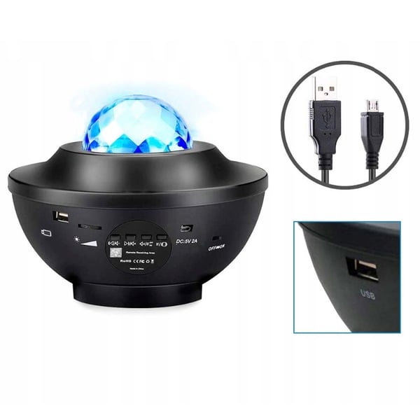 RGB Tähtiprojektori LED Yövalo Bluetooth-kaiuttimella ja kaukosäätimellä