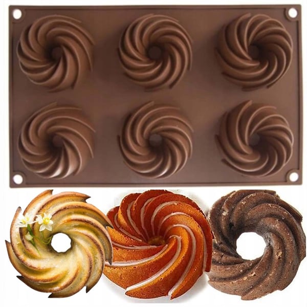 Silikon Bakform för Spiral Donuts, Churros, Kakor, Muffins Cupcakes och Jello