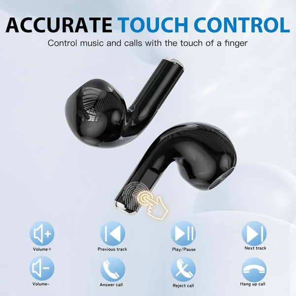 TWS Trådløse In-Ear Hodetelefoner ENC, Bluetooth 5.3, LCD-skjerm og Touchkontroller Rosa