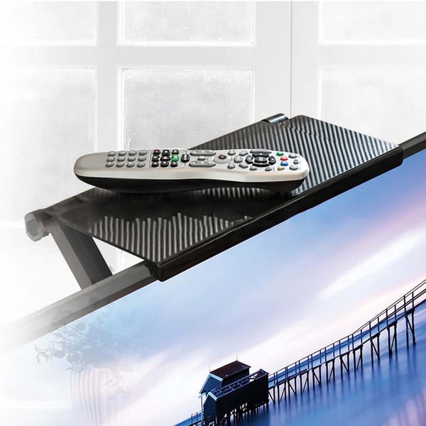 Universal TV- og Monitorhylle Svart med Justerbare Ben og Enkel Montering