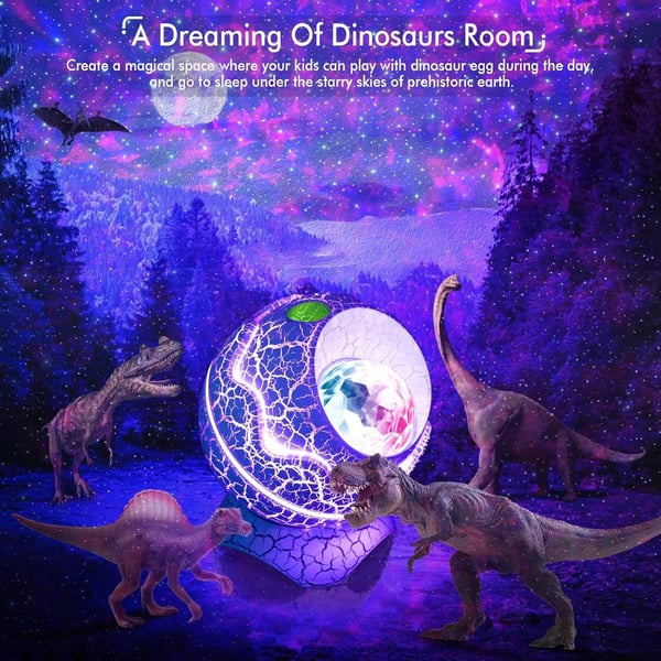Dino Egg Galaxy Stjärnprojektor med Stjärnhimmel och Supernova Nebula