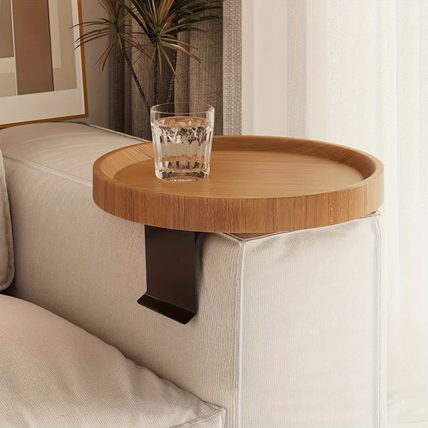 Armstøtteplate Sofa | Bord for Sofarmstøtte | Justerbar, 30cm Eik