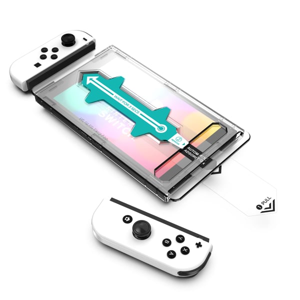 Hærdet glas skærmbeskyttelse til Nintendo Switch OLED – 9H ridsefrit, nem, boblefri montering