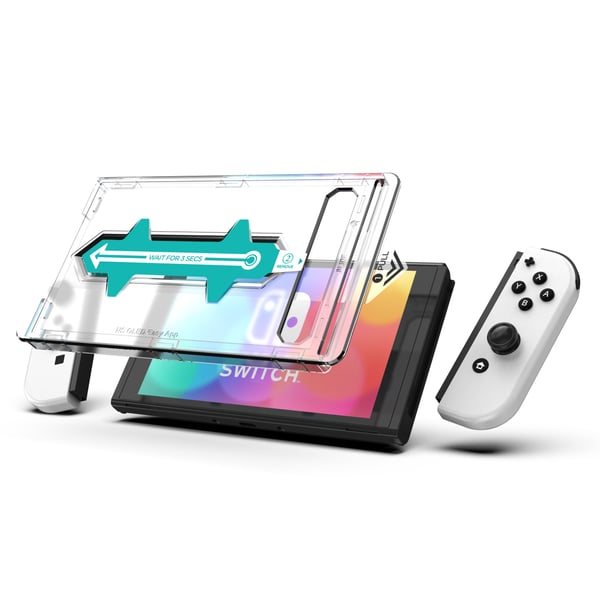 Härdat glas skärmskydd för Nintendo Switch OLED – 9H reptåligt, enkel, bubblfri montering