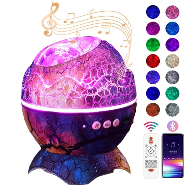 Dino Egg Galaxy Stjärnprojektor med Stjärnhimmel och Supernova Nebula