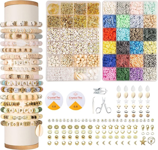 DIY Smyckesset i Naturliga & Eleganta Färger – Stort Pärlkit för Armband, Halsband & Accessoarer