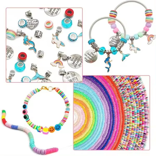 DIY Smyckesset för Armband och Halsband – Extra Stort Pärlkit med 48 Färger och Tillbehör