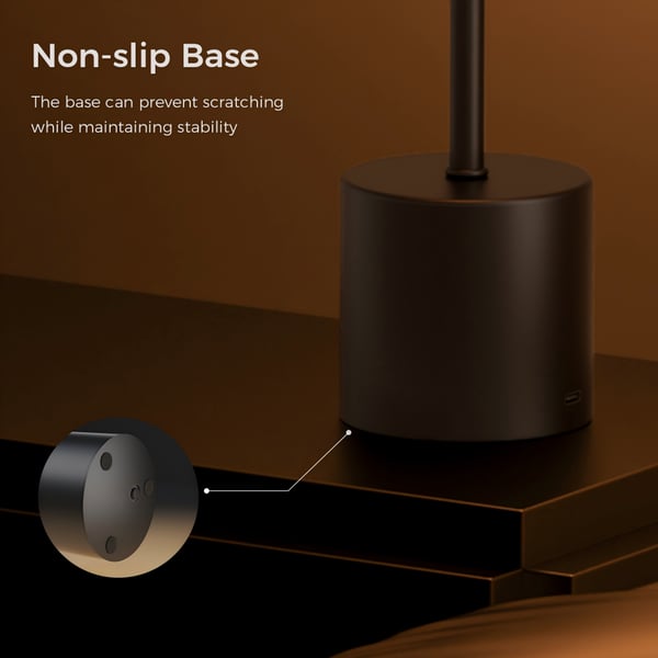 Oppladbar LED Bordlampe i Metall Hvit