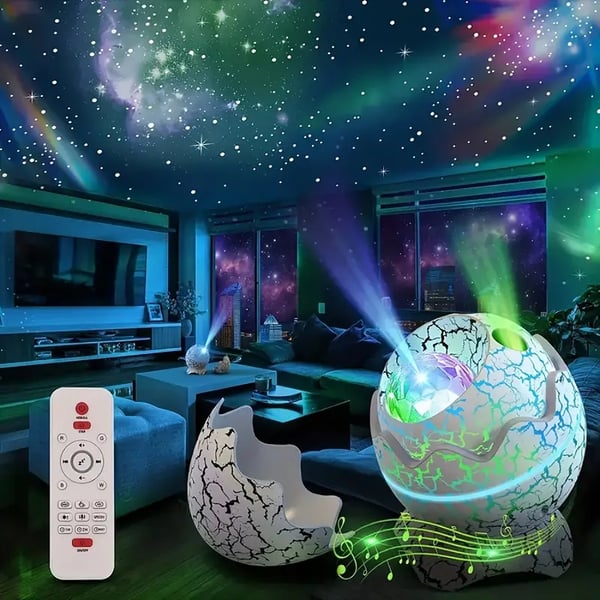 Dino Egg Galaxy Stjärnprojektor med Stjärnhimmel och Supernova Nebula