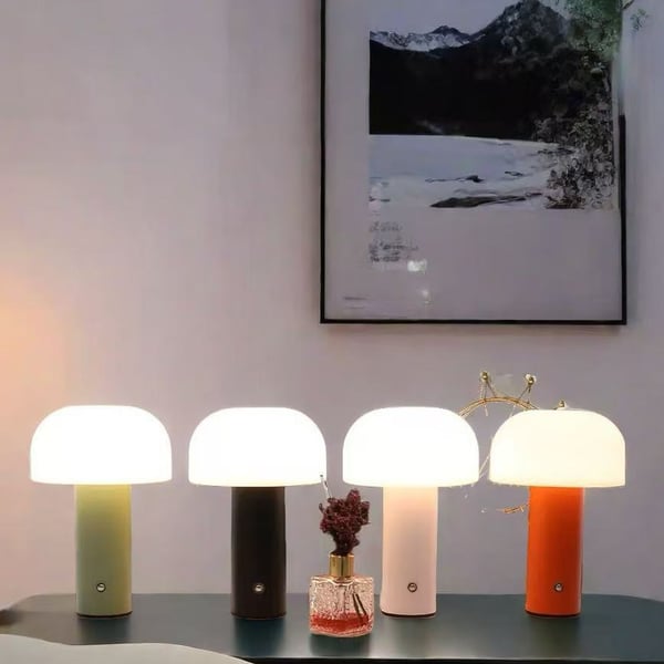 Retro Bordlampe Sopp | Trådløs Oppladbar LED Lampe Grønn