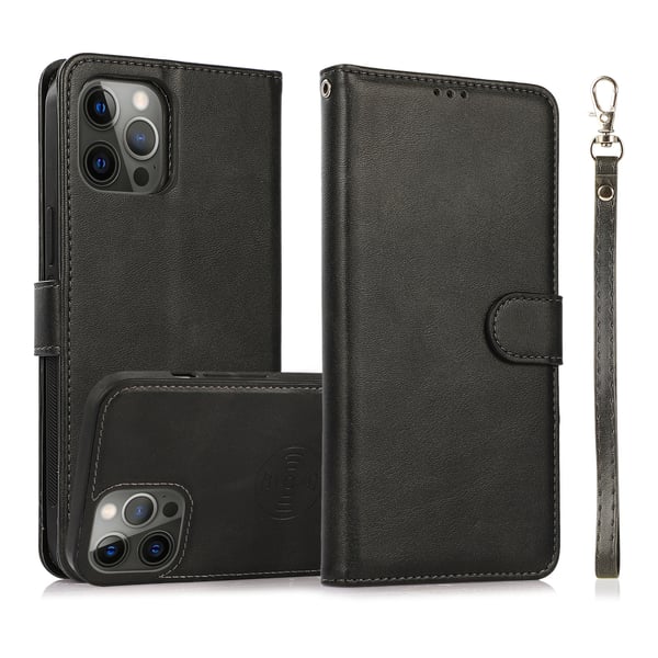 iPhone 16 Pro Magnet Plånboksfodral 2-i-1 Svart