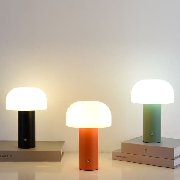 Retro Bordlampe Sopp | Trådløs Oppladbar LED Lampe Grønn