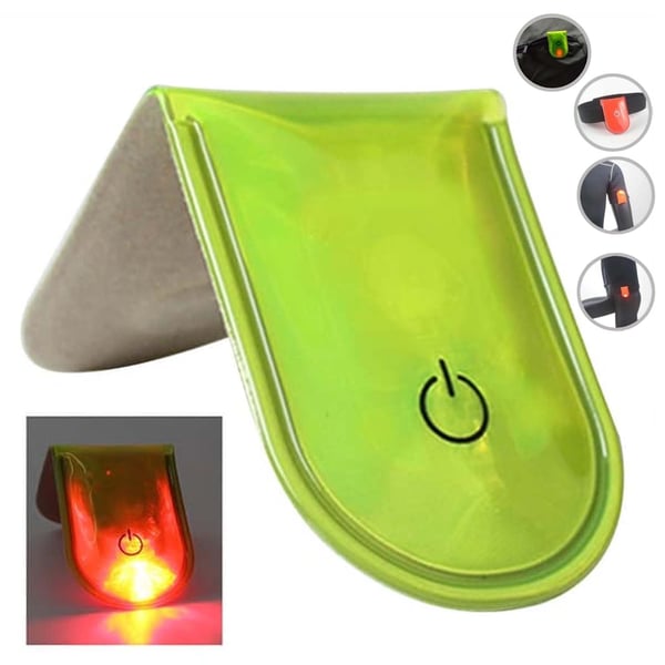 Clip On Lampa med Reflex Säkerhetsljus i Mörker Grön