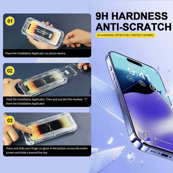 Hærdet glas skærmbeskyttelse til Samsung Galaxy S24 Ultra – 9H ridsefrit, nem, boblefri montering