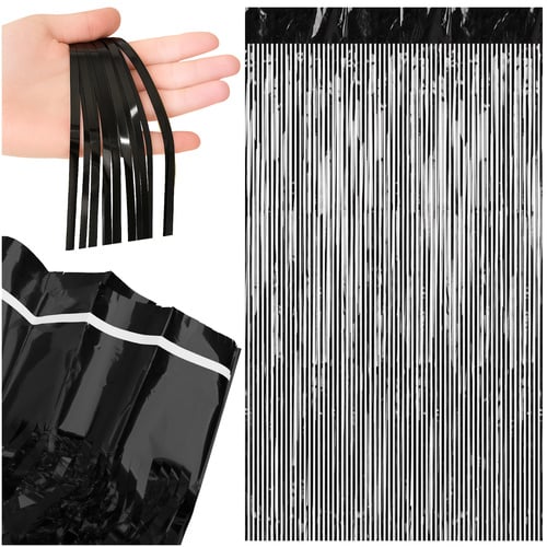 Glittergardin Foliegardin 100x200cm Svart