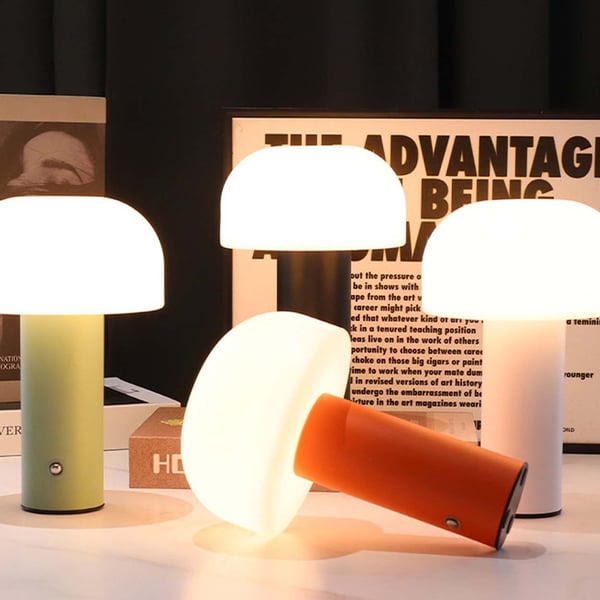 Retro Bordlampe Sopp | Trådløs Oppladbar LED Lampe Grønn