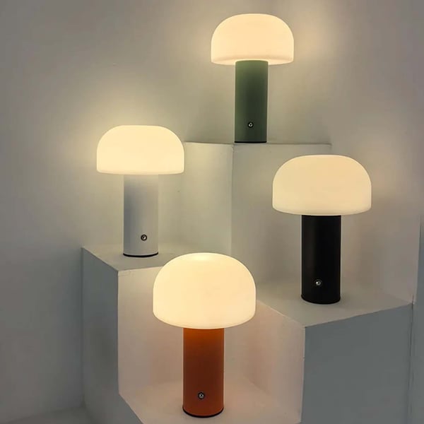 Retro Bordlampe Sopp | Trådløs Oppladbar LED Lampe Grønn