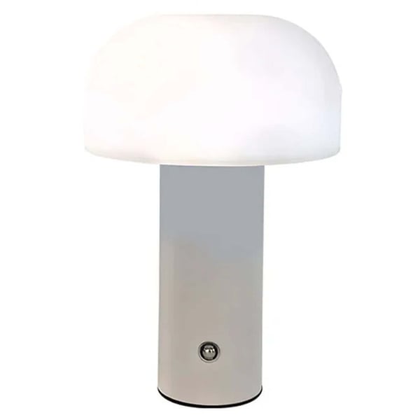 Retro Bordlampe Svamp | Trådløs Genopladelig LED Lampe Hvid