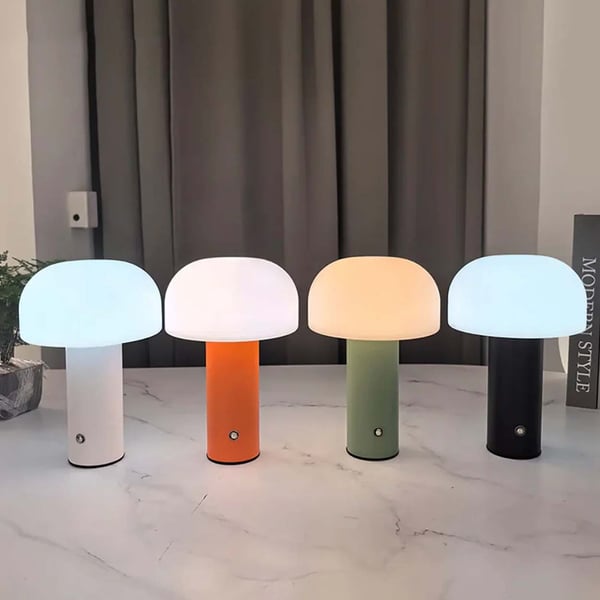 Retro Bordlampe Sopp | Trådløs Oppladbar LED Lampe Grønn