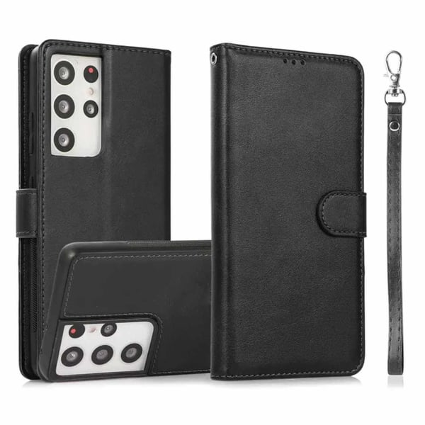 Samsung Galaxy S24 Ultra Magnetisk Lommebokdeksel 2-i-1 Svart