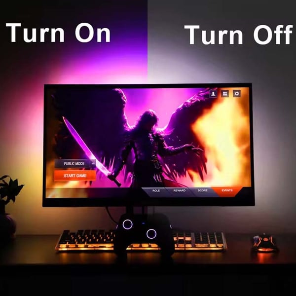 Smart RGBIC Monitorlys – PC Sync Ambilight for 34-tommers skjermer