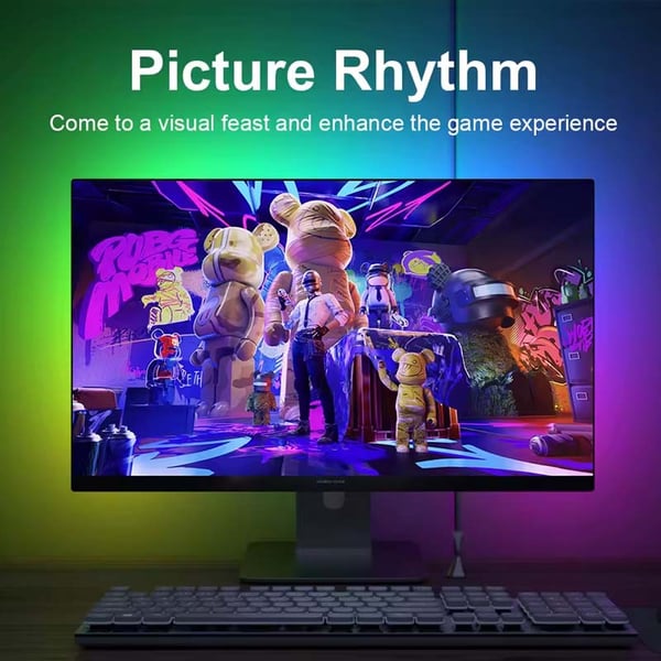 Smart RGBIC Monitorlys – PC Sync Ambilight for 34-tommers skjermer