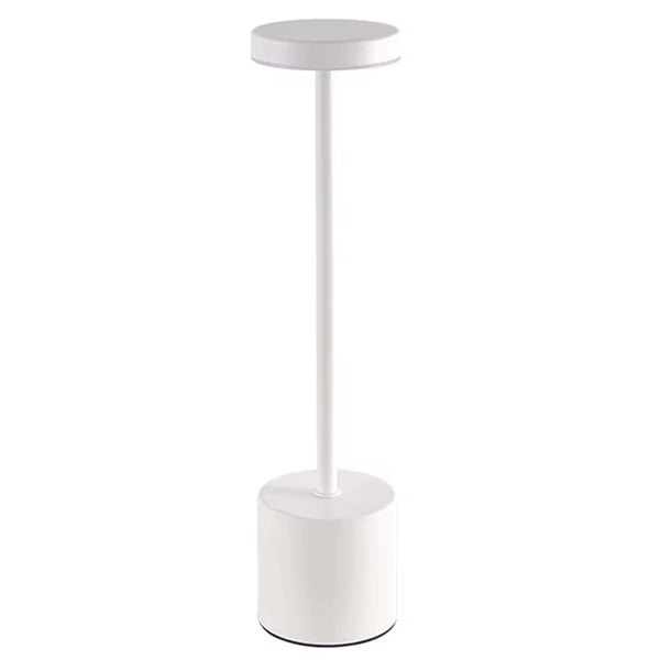 Uppladdningsbar LED Bordslampa i Metall Vit