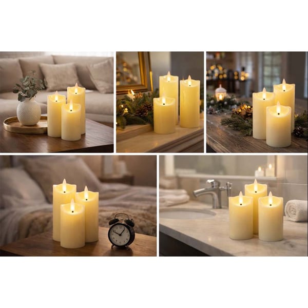 12-Pack Batteridrevne LED-Lys med Flammende Flamme 7cm
