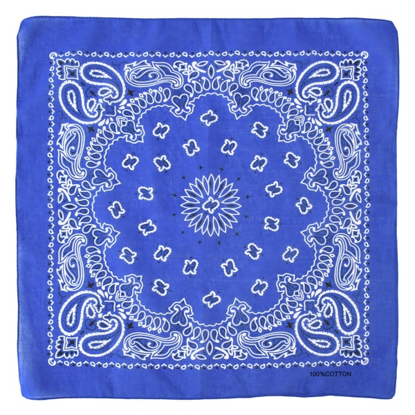 Dubbelsidig Bandana i 100% Bomull – Paisleymönster 55×55 cm, Blå