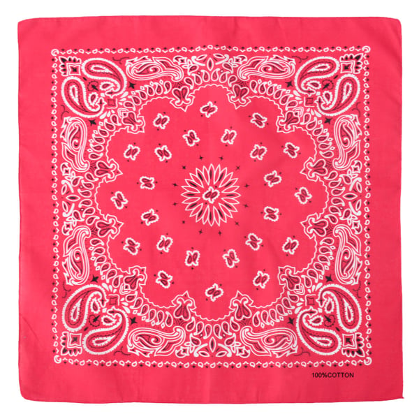 Dubbelsidig Bandana i 100% Bomull – Paisleymönster 55×55 cm, Rosa