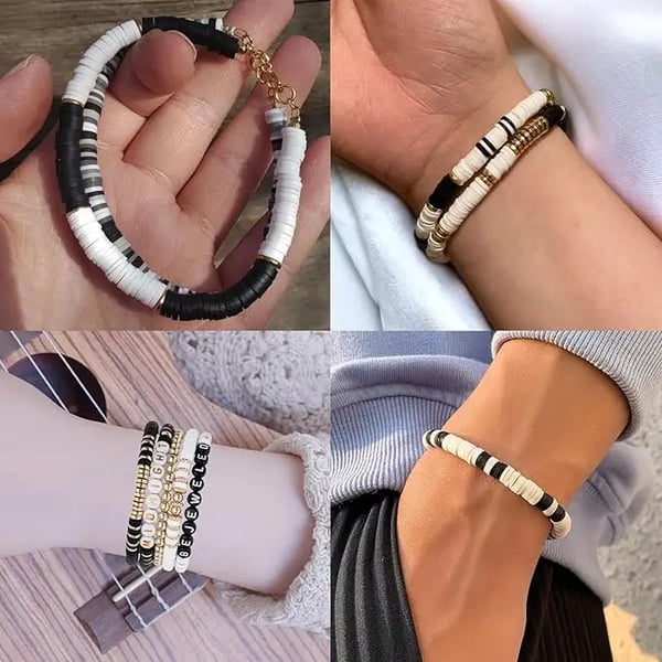 DIY Perlesett i Nøytrale Farger – Smykkesett for Armbånd & Tilbehør