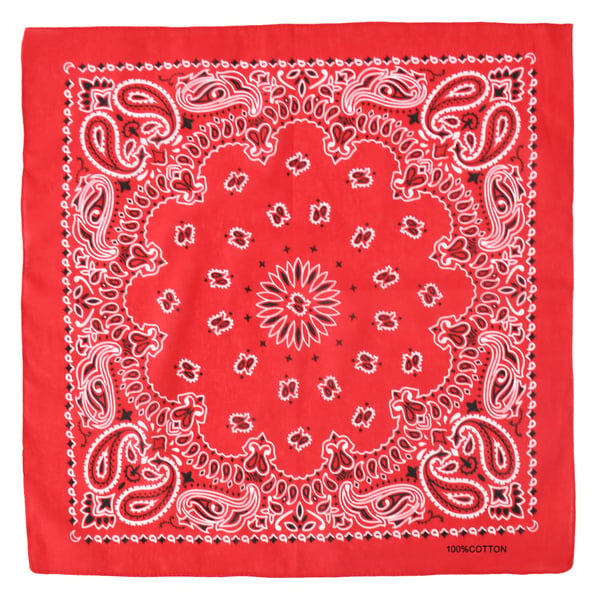 Dubbelsidig Bandana i 100% Bomull – Paisleymönster 55×55 cm, Röd