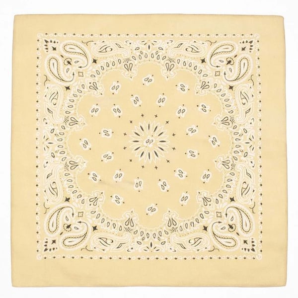 Kaksipuolinen bandana 100 % puuvillaa – paisleykuvio 55x55 cm, beige