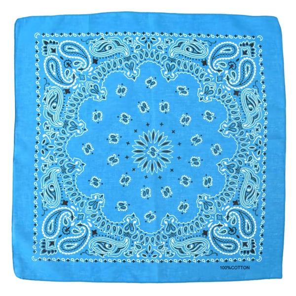 Dubbelsidig Bandana i 100% Bomull – Paisleymönster 55×55 cm, Blå