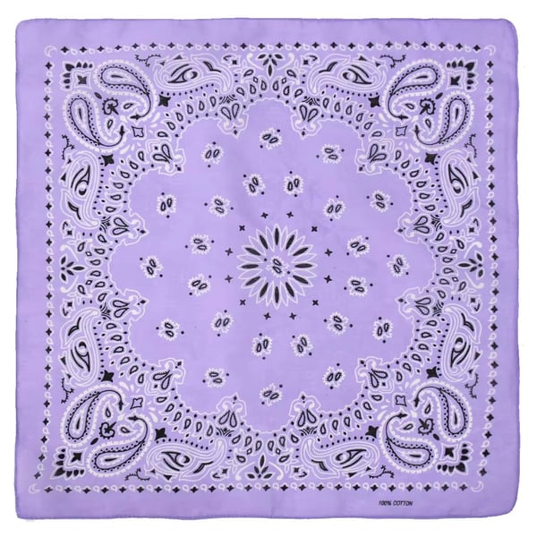 Dubbelsidig Bandana i 100% Bomull – Paisleymönster 55×55 cm, Ljuslila